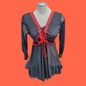 Lacey Front Corset Dare to Wear Mesh Sleeve Bewitched Top